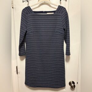Ann Taylor Loft mini shift Dress women’s S blue white preppy coastal grandma